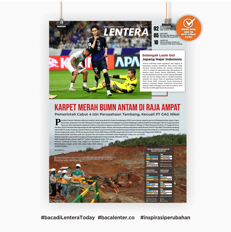 Karpet Merah BUMN Antam di Raja Ampat (Koran Rabu, 11/6/2025)