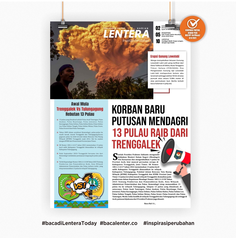 Korban Baru Putusan Mendagri: 13 Pulau Raib dari Trenggalek (Koran Kamis, 19/6/2025)