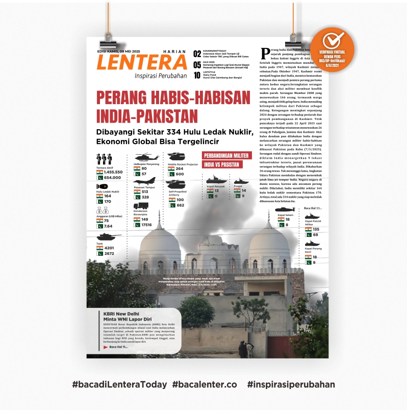 Perang Habis-habisan India-Pakistan (Koran Kamis, 8/5/2025)