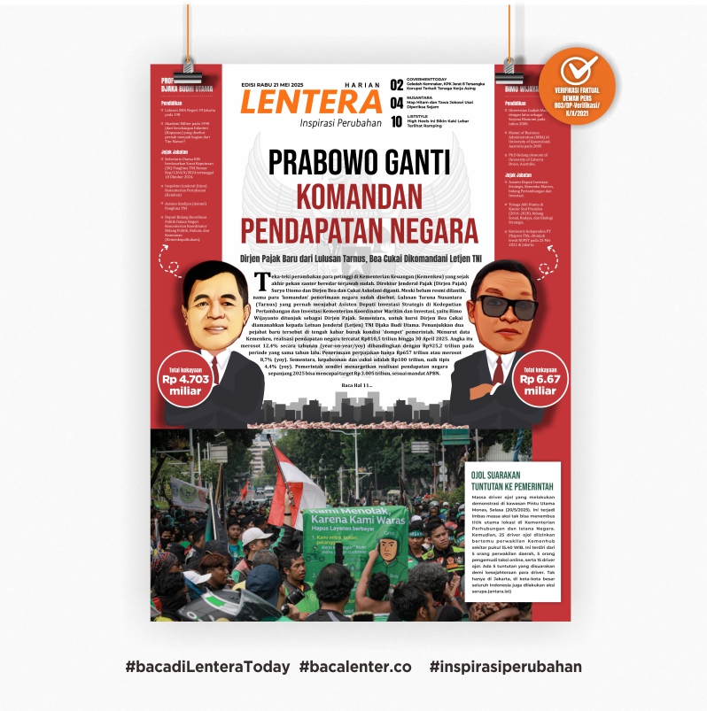Prabowo Ganti Komandan Pendapatan Negara (Koran Rabu, 21/5/2025)