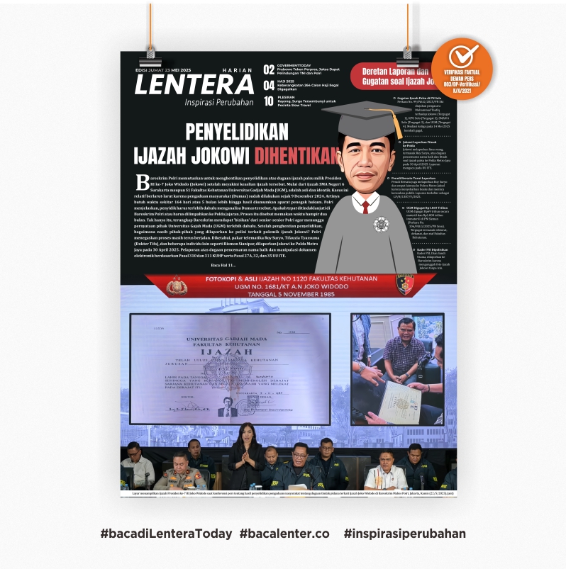 Penyelidikan Ijazah Jokowi Dihentikan (Koran Jumat, 23/5/2025)