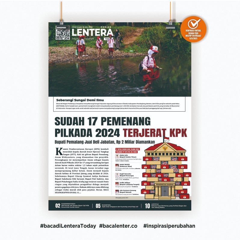 Sudah 17 Pemenang Pilkada 2024 Terjerat KPK (Koran Kamis, 30 Juli 2026)