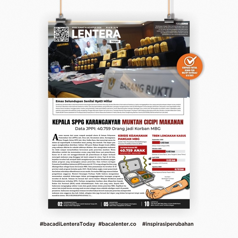 Kepala SPPG Karanganyar Muntah Cicipi Makanan (Koran Jumat, 14 Agustus 2026)