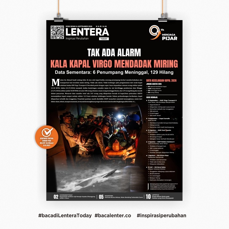 Tak Ada Alarm Kala Kapal Virgo Mendadak Miring (Koran Senin, 14 September 2026)