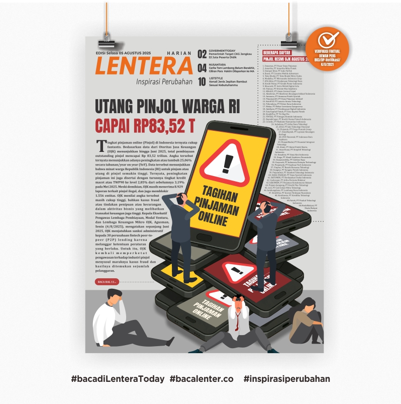 Utang Pinjol Warga RI Capai Rp83,52 T (Koran Selasa, 5/8/2025)