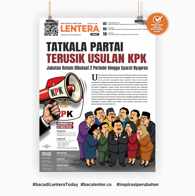 Tatkala Partai Terusik Usulan KPK (Koran Jumat, 24 April 2026)