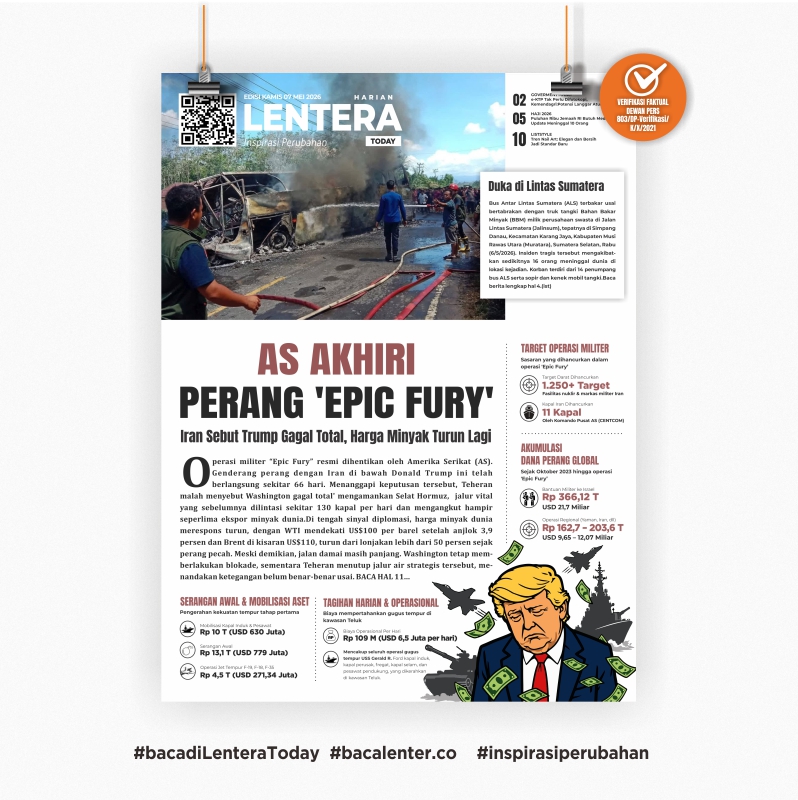 AS Akhiri Perang 'Epic Fury' (Koran Kamis, 7 Mei 2026)