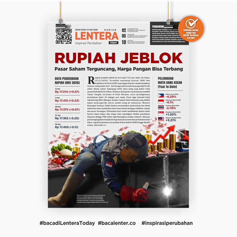 Rupiah Jeblok (Koran Rabu, 13 Mei 3026)