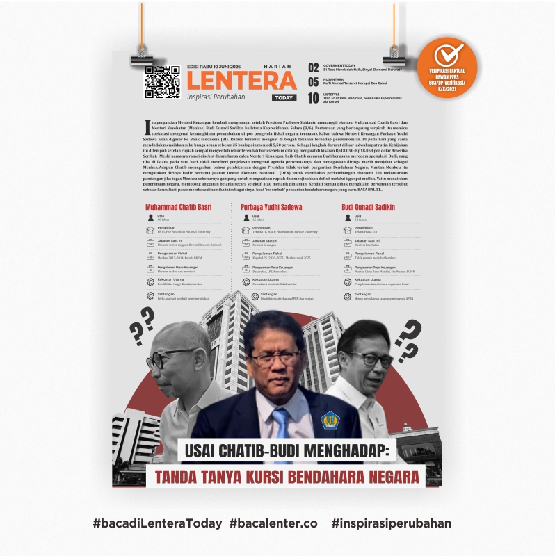 Usai Chatib-Budi Menghadap : Tanda Tanya Kursi Bendahara Negara (Koran Rabu, 10 Juni 2026)