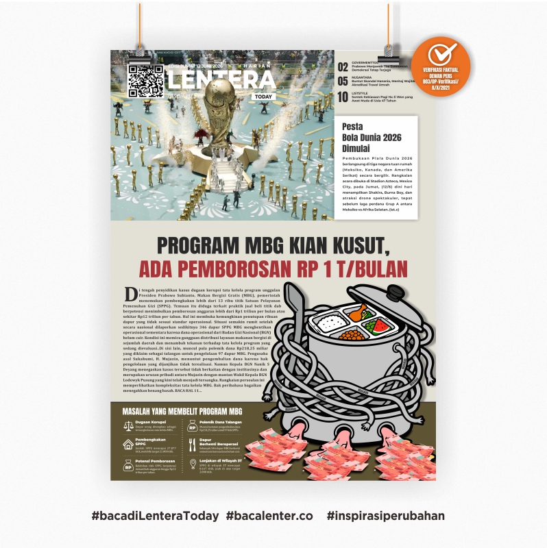 Program MBG Kian Kusut, Ada Pemborosan Rp 1 T/Bulan (Koran Jumat, 12 Juni 2026)