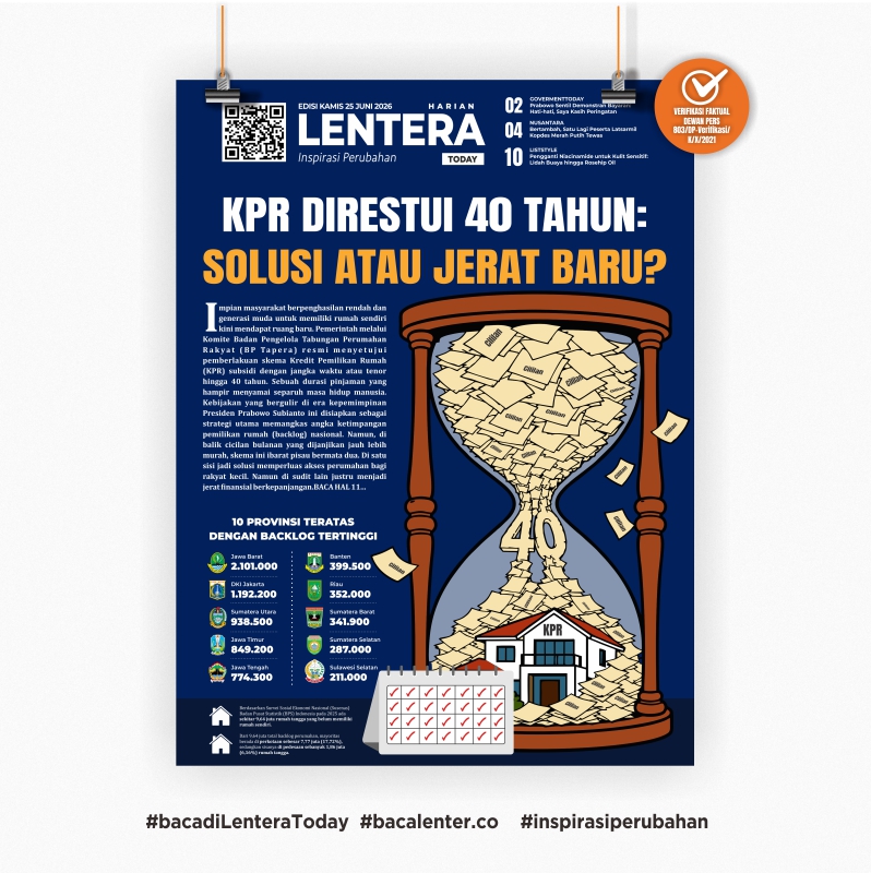 KPR Direstui 40 Tahun : Solusi atau Jerat Baru ? (Koran Kamis, 25 Juni 2026)