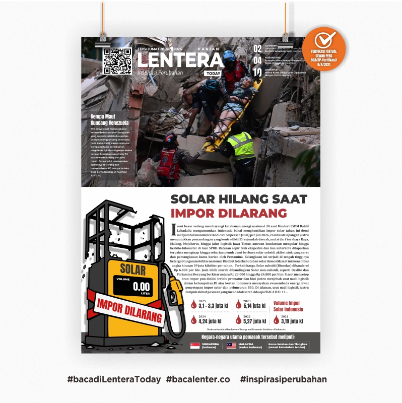 Solar Hilang Saat Impor Dilarang, (Koran Jumat, 26 Juni 2026)