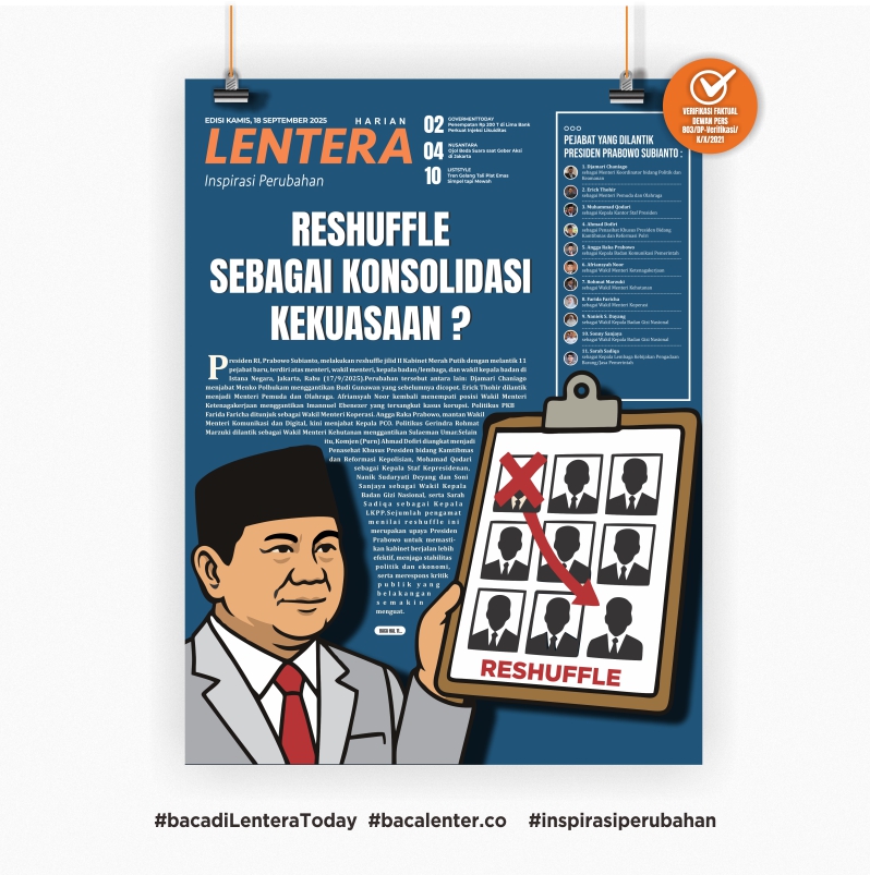 Reshuffle Sebagai Konsolidasi Kekuasaan ? (Koran Kamis, 18/9/2025)
