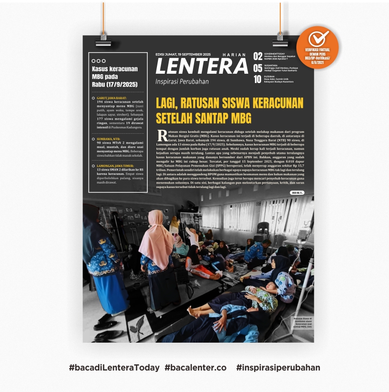 Lagi, Ratusan Siswa Keracunan Setelah Santap MBG (Koran Jumat, 19/9/2025)