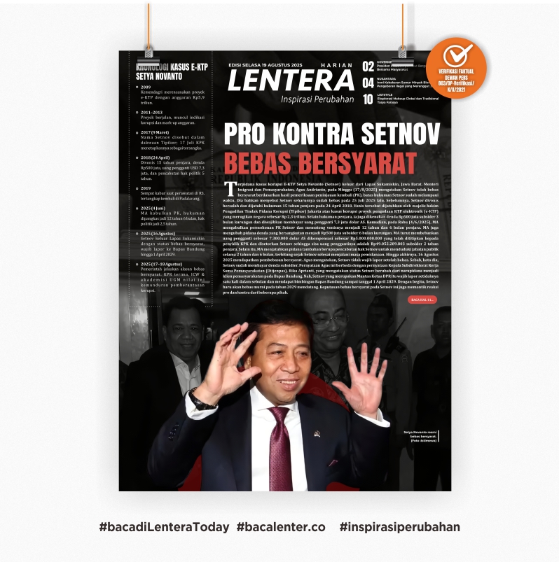 Pro Kontra Setnov Bebas Bersyarat (Koran Selasa, 19/8/2025)