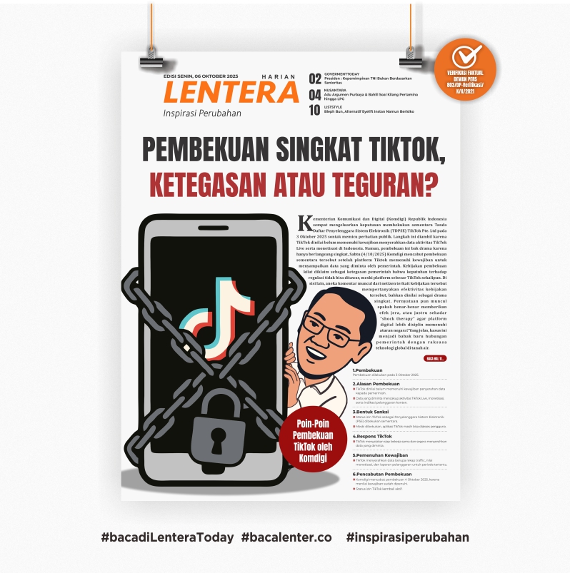Pembekuan Singkat Tiktok, Ketegasan atau Teguran? (Koran Senin, 6/10/2025)