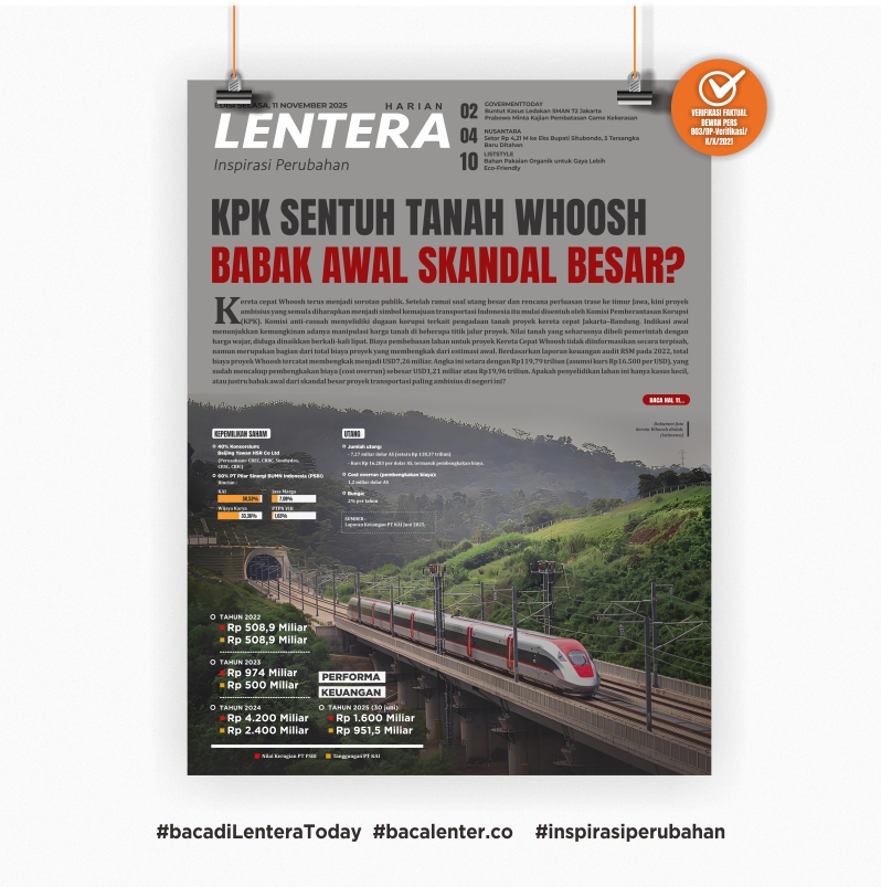 KPK Sentuh Tanah Whoosh, Babak Awal Skandal Besar ? (Koran Selasa, 11 November 2025)