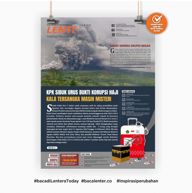 KPK Sibuk Urus Bukti Korupsi Haji Kala Tersangka Masih Misteri (Koran Kamis, 20 November 2025)