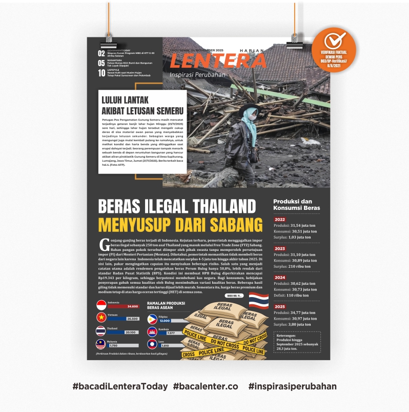 Beras Ilegal Thailand Menyusup dari Sabang (Koran Senin, 24 November 2025)