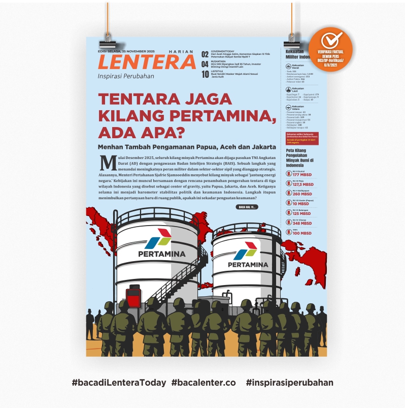 Tentara Jaga Kilang Pertamina, Ada Apa ? (Koran Selasa, 25 November 2025)