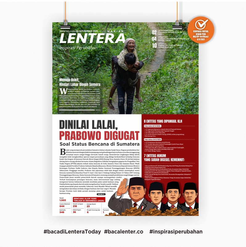 Dinilai Lalai, Prabowo Digugat Soal Status Bencana di Sumatera (Koran Selasa, 9 Desember 2025)