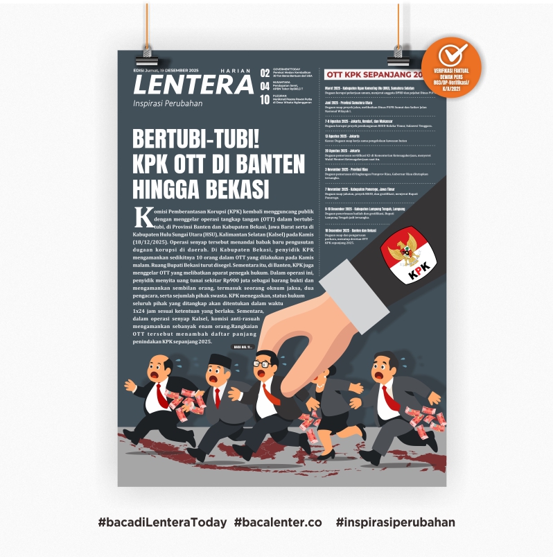 Bertubi-tubi! KPK OTT di Banten hingga Bekasi ( Koran Jumat, 19 Desember 2025)