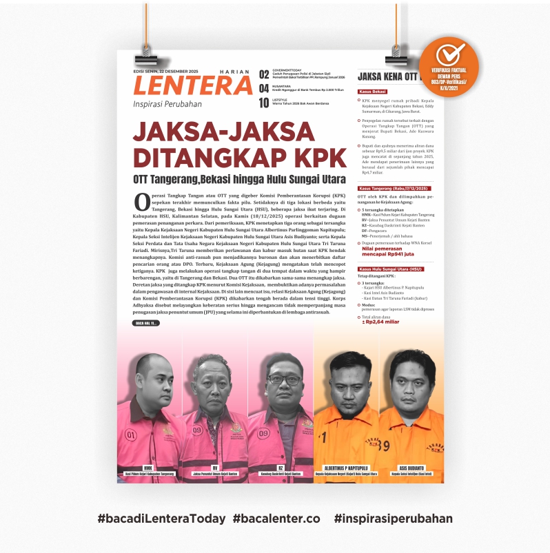 Jaksa-jaksa Ditangkap KPK (Koran Senin 22 Desember 2025)