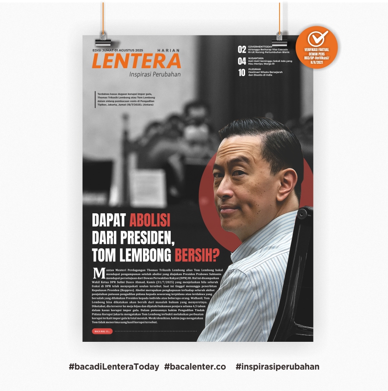 Dapat Abolisi Dari Presiden, Tom Lembong Bersih (Koran Jumat, 1/8/2025)