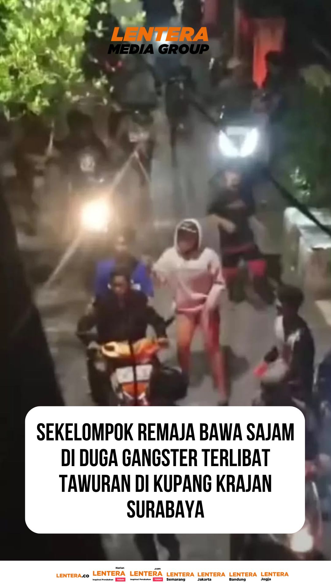 Sekelompok Remaja Bawa Sajam di Duga Gangster Terlibat Tawuran di Kupang Krajan Surabaya