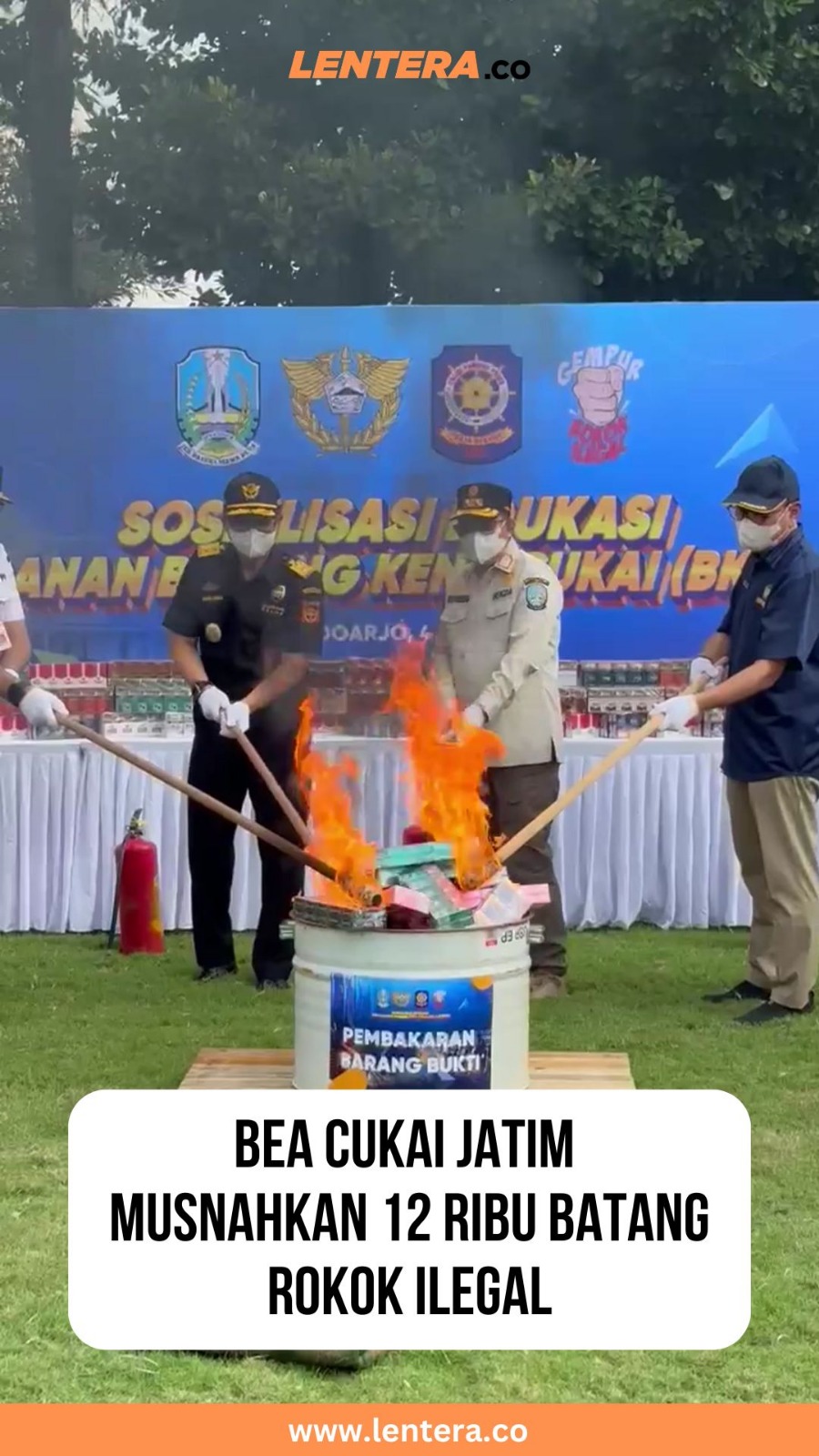 Bea Cukai Jatim Musnahkan 12 Ribu Batang Rokok Ilegal