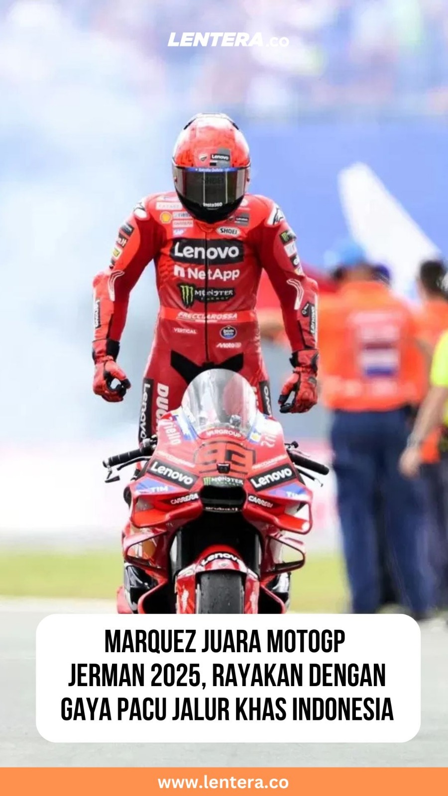 Marquez Juara MotoGP Jerman 2025, Rayakan dengan Gaya Pacu Jalur Khas Indonesia